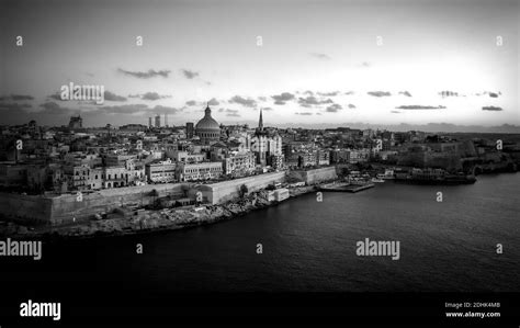 Aerial view over the city of Valletta - the capital city of Malta Stock Photo - Alamy