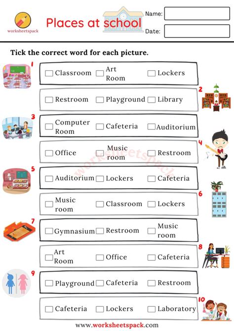 School vocabulary worksheets - worksheetspack