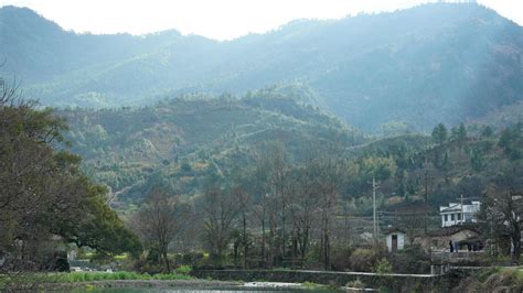 The beautiful and old traditional Chinese village view with the ...