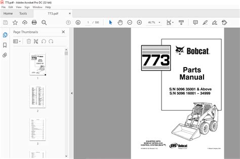 Bobcat 773 Skid Steer Loader Parts Manual - PDF DOWNLOAD - HeyDownloads - Manual Downloads