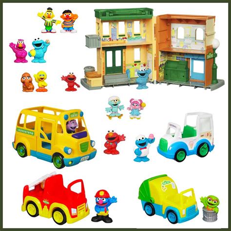 Sesame Street Neighborhood Playset Featuring Elmo, Cookie Monster, Oscar the Grouch - Baby Chattel