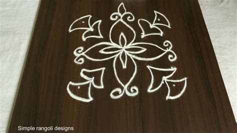 simple rangoli designs || 5-5 dots || easy rangoli designs || code-53009... | Simple rangoli ...