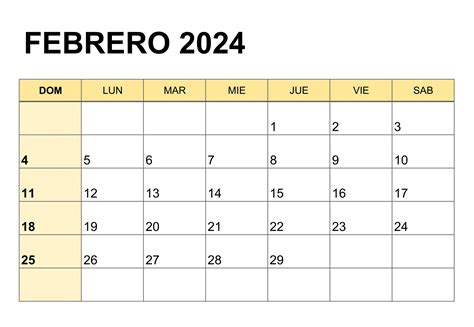 Calendario 2024 Febrero - Brook Collete