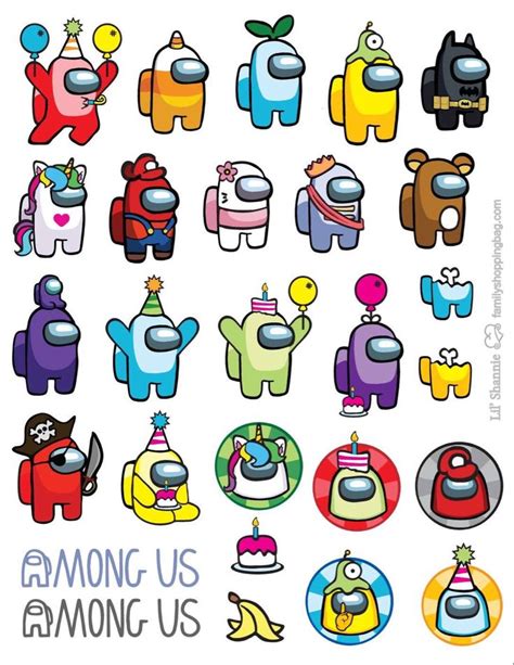 an assortment of cartoon character stickers with the words among us on ...