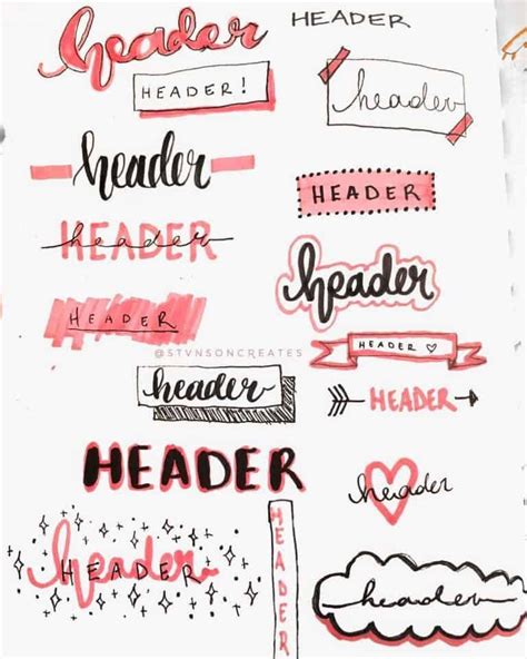 Creative Bullet Journal Header and Title Ideas