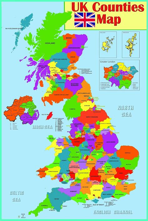 Great Britain Map With Counties - Vector U S Map