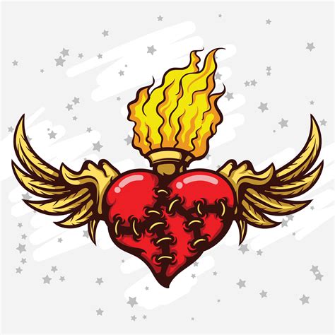 Flaming Heart 174020 Vector Art at Vecteezy