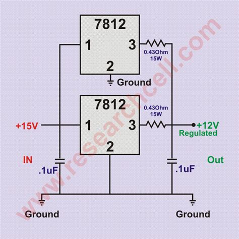 7812 Pin and Circuit Diagram