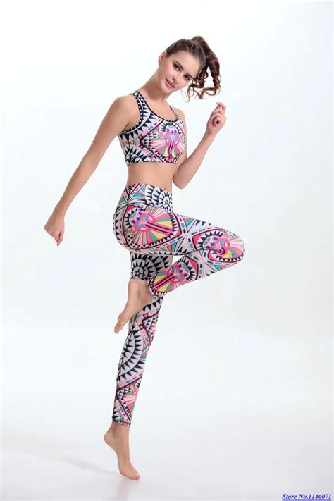 Newest-Women-Yoga-Set-geometrical-abstraction-Gym-Running-Sport-Suit ...