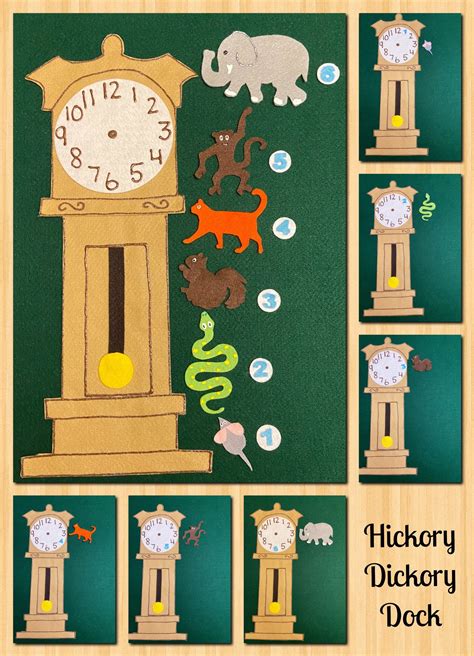 Hickory Dickory Dock Felt Set //felt Board Story //felt Set // Circle Time // Preschool Stories ...