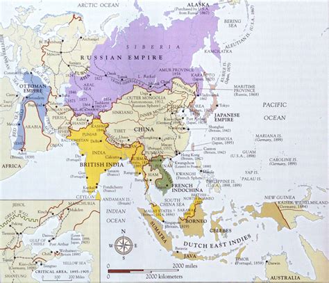 Map of Imperialism in Asia 1840-1914