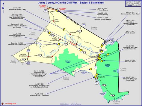 Known Civil War Battles & Skirmishes in Jones County, NC