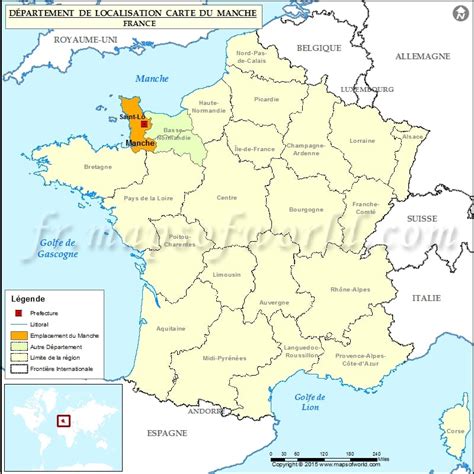 Manche Carte de localisation, Département Manche, France