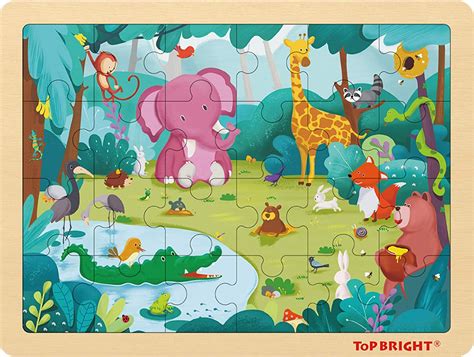 TOP BRIGHT Holzpuzzle für Kinder ab 3 Jahre, Klassische Puzzles mit 24 ...