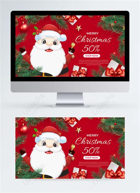 Cartoon santa element christmas promotion banner template image_picture free download 465551172 ...