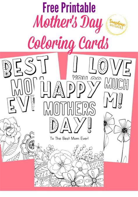 Free Printable Mother's Day Coloring Cards | Mothers day coloring cards, Free mothers day cards ...