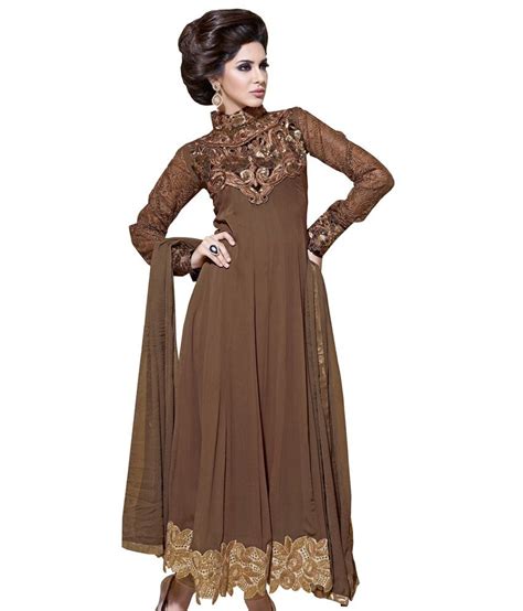 Adorable Coffee Color Anarkali Dress Material - Buy Adorable Coffee Color Anarkali Dress ...