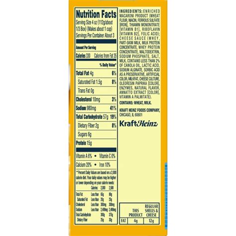 Nutritional Information For Velveeta Macaroni And Cheese | Besto Blog