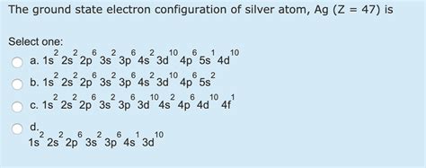 Silver Electron Configuration