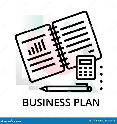 Business Plan Icon on Abstract Background Stock Vector - Illustration ...