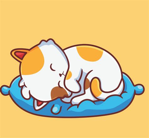 sleeping cat on the pillow 11467005 Vector Art at Vecteezy