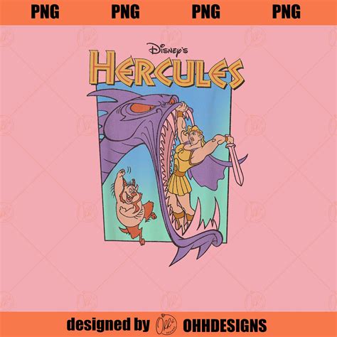 Disney Hercules Hydra Battle Retro Classic Movie Poster PNG | Inspire ...