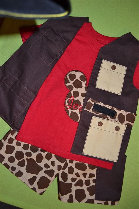 Wild About Disney Safari 4 piece outfit Mickey or Minnie Mouse | Disney outfits, Mickey 1st ...