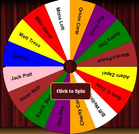 a wheel of fortune with the words random name picker written in different colors on it