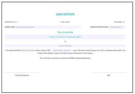 Share Certificate Template | Free Word Templates