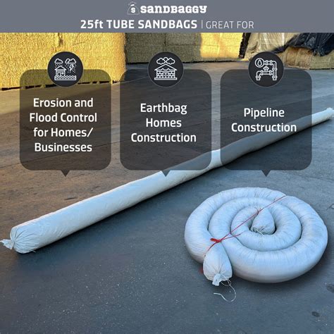 Sandbaggy 25 Ft Empty Tube Sandbags w/ UV Protection | Helps Build Ear