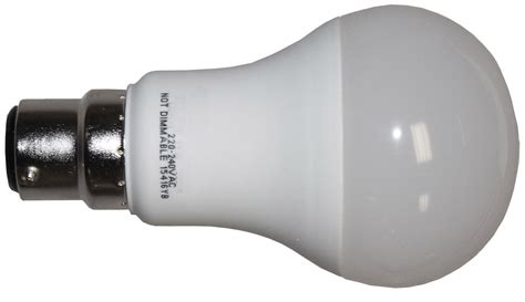 240V LED Standard Bayonet Bulb - 9w B22d, 6000K UK