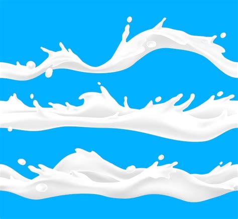 Premium Vector | Milk waves. Realistic liquid yoghurt splash and 3D ...