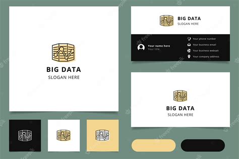 Premium Vector | Big data logo design with editable slogan branding book and