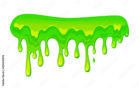 Green slime Isolated background . Vector cartoon illustration of sticky dripping liquid. Blot ...