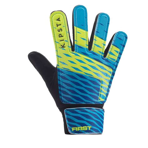 KIPSTA First Kids' Football Goalkeeper Gloves - Blue/Yellow...