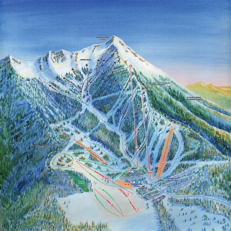 Arizona Snowbowl Trail Map - Store - Ski Trail Map Art by Kevin Mastin Leadville Colorado