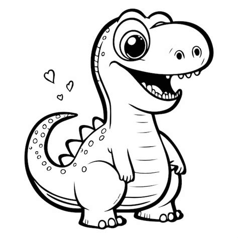 Premium Vector | Cute funny baby trex dinosaur animal for coloring book ...