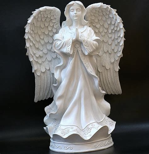 Praying Angel White Resin Statue