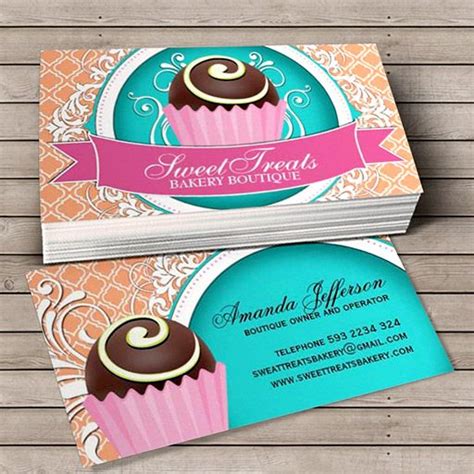 Chic and Elegant Cake Bites Business Cards Double Sided Business Cards, Elegant Business Cards ...