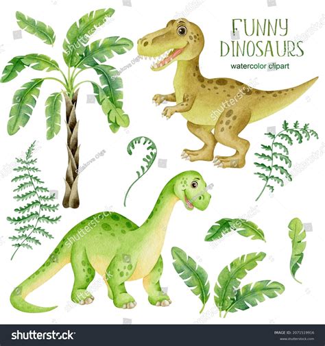 6,034 Watercolor Illustration Dinosaur Animal Background Images, Stock ...