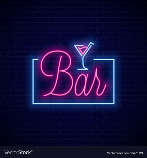 Bar neon sign. Neon banner of cocktail bar on wall background 10 eps. Download a Free Preview or ...