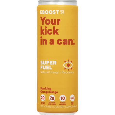 Eboost Energy Drink, Sparkling Orange Mango (12 oz) - Instacart