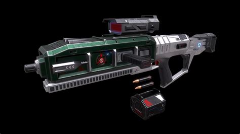 ArtStation - Sci-fi Heavy Machine Gun (Scope, Magazine, Bullets, Triger, Eject Button Included ...