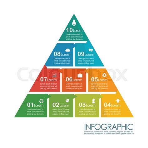 Pyramid infographic chart template. ... | Stock vector | Colourbox