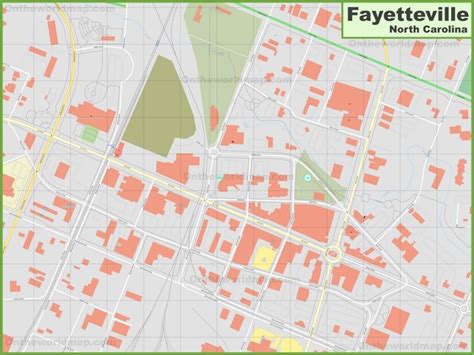 Fayetteville NC downtown map - Ontheworldmap.com