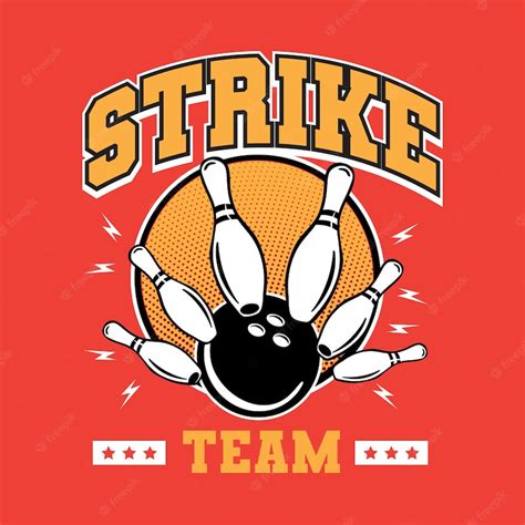 Premium Vector | Bowling strike team emblem logo design style