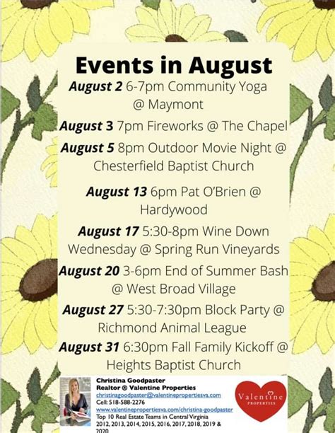 Fun events in August around Richmond – concerts and more! - Enjoying ...