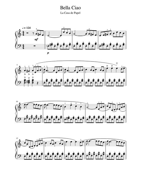 Bella Ciao Sheet music for Piano (Solo) Easy | Musescore.com