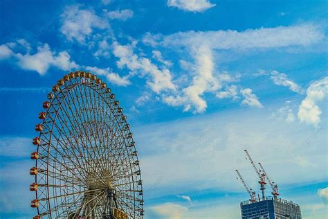 Scenic Sunset Overlooking Minato Mirai Ferris Wheel Cosmo Clock Photo Background And Picture For ...