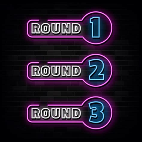 Premium Vector | 1 2 3 round set neon sign